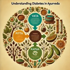 In Ayurveda, diabetes is referred to as "Prameha," which encompasses a group of metabolic disorders resulting from an imbalance in the body's doshas (Vata, Pitta, and Kapha).